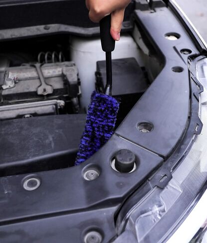 مجموعة فرش عجلات السيارة مكونة من 3 قطع - تتضمن فرشاة حافة العجلة بزاوية (3 فرش) (أزرق) in Kuwait