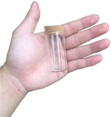 30x60mm 25ml Glass Vials Jars Test Tube With Cork Stopper Empty Glass Transparent Clear Bottles 12pcs (12, 25ml-30x60mm) in Saudi Arabia