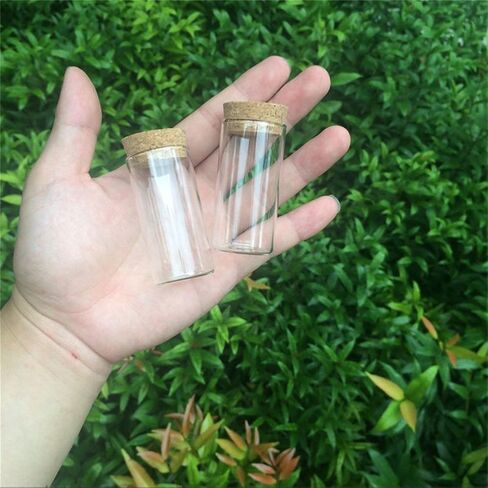 30x60mm 25ml Glass Vials Jars Test Tube With Cork Stopper Empty Glass Transparent Clear Bottles 12pcs (12, 25ml-30x60mm) in Saudi Arabia