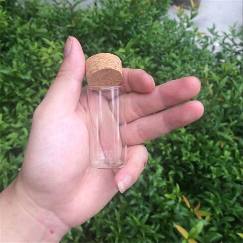 30x60mm 25ml Glass Vials Jars Test Tube With Cork Stopper Empty Glass Transparent Clear Bottles 12pcs (12, 25ml-30x60mm) in Saudi Arabia