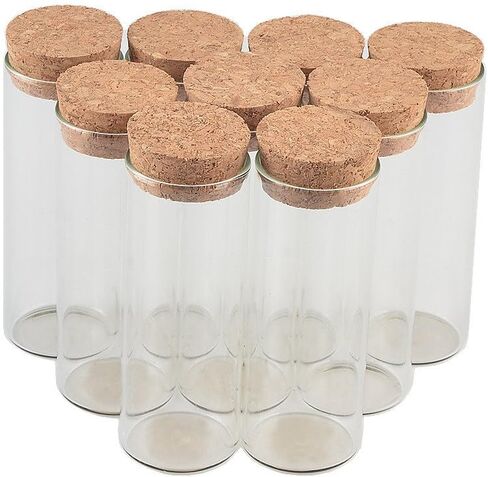 30x60mm 25ml Glass Vials Jars Test Tube With Cork Stopper Empty Glass Transparent Clear Bottles 12pcs (12, 25ml-30x60mm) in Saudi Arabia