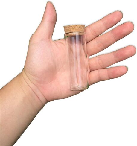 30x60mm 25ml Glass Vials Jars Test Tube With Cork Stopper Empty Glass Transparent Clear Bottles 12pcs (12, 25ml-30x60mm) in Saudi Arabia