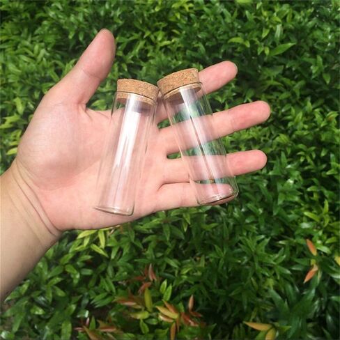 30x60mm 25ml Glass Vials Jars Test Tube With Cork Stopper Empty Glass Transparent Clear Bottles 12pcs (12, 25ml-30x60mm) in Saudi Arabia