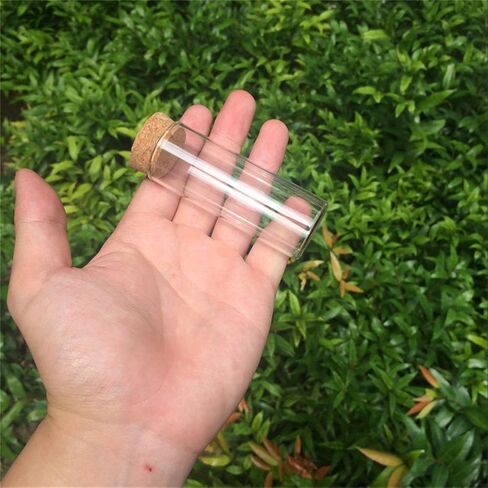 30x60mm 25ml Glass Vials Jars Test Tube With Cork Stopper Empty Glass Transparent Clear Bottles 12pcs (12, 25ml-30x60mm) in Saudi Arabia
