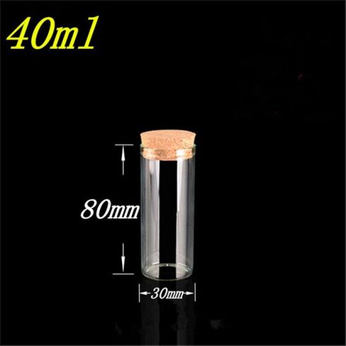30x60mm 25ml Glass Vials Jars Test Tube With Cork Stopper Empty Glass Transparent Clear Bottles 12pcs (12, 25ml-30x60mm) in Saudi Arabia