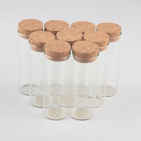 30x60mm 25ml Glass Vials Jars Test Tube With Cork Stopper Empty Glass Transparent Clear Bottles 12pcs (12, 25ml-30x60mm) in Saudi Arabia