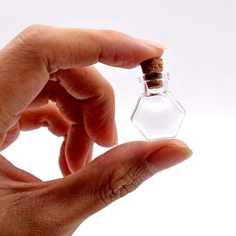 12pcs Mini Tiny Clear Glass Jars Bottles Small Charm Vials with Cork Stoppers and Eye Screws for Party Favors Decoration, 1ml Empty Sample Jars Message Pendant Wish Bottle,Ball Shape in Saudi Arabia