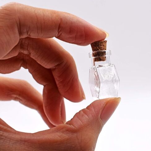 12pcs Mini Tiny Clear Glass Jars Bottles Small Charm Vials with Cork Stoppers and Eye Screws for Party Favors Decoration, 1ml Empty Sample Jars Message Pendant Wish Bottle,Ball Shape in Saudi Arabia