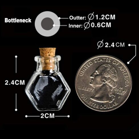 12pcs Mini Tiny Clear Glass Jars Bottles Small Charm Vials with Cork Stoppers and Eye Screws for Party Favors Decoration, 1ml Empty Sample Jars Message Pendant Wish Bottle,Ball Shape in Saudi Arabia
