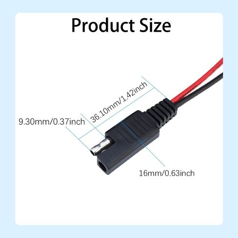 موصل بطارية SAE، كابل تمديد 2FT 10AWG SAE، حزام طرفي حلقي مع قابس فصل سريع ثنائي الدبوس، سلك تمديد كابل بطارية SAE للوحة الشمسية للسيارات والدراجات النارية البحرية RV in Saudi Arabia