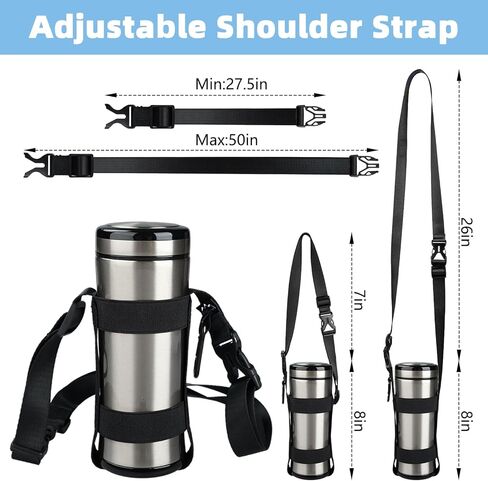 Water Bottle Holder Carrier Strap,for 7dia - 12dia Wide Water Bottles,Water Bottle Holder with Adjustable Shoulder Strap for Girls Boys Adults,Sports Water Bottle Accessories in Kuwait