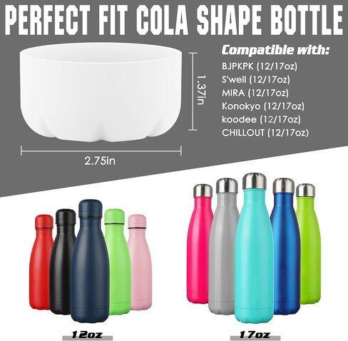 Silicone Boot Compatible with Owala Kids Water Bottle 14/16 oz & S'well 17oz Water Bottle and More 12/17 oz Stainless Steel Water Bottles, Anti-Slip Bottom Protector Sleeve in Saudi Arabia