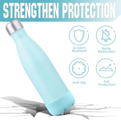 Silicone Boot Compatible with Owala Kids Water Bottle 14/16 oz & S'well 17oz Water Bottle and More 12/17 oz Stainless Steel Water Bottles, Anti-Slip Bottom Protector Sleeve in Saudi Arabia
