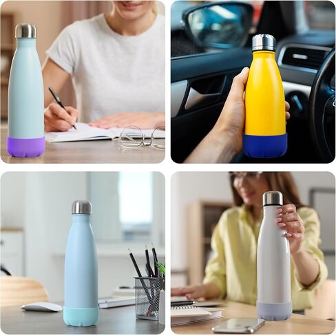 Silicone Boot Compatible with Owala Kids Water Bottle 14/16 oz & S'well 17oz Water Bottle and More 12/17 oz Stainless Steel Water Bottles, Anti-Slip Bottom Protector Sleeve in Kuwait