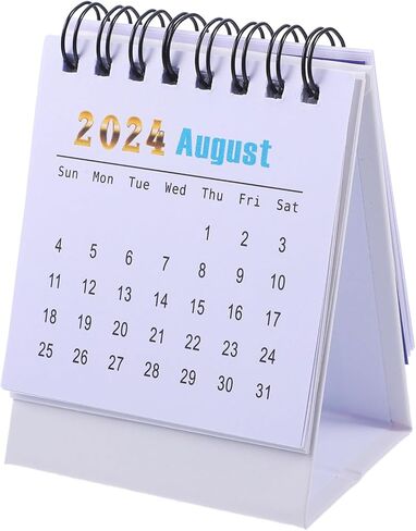 NUOBESTY Mini Desk Calendar 2024-2025 Monthly Desktop Calendar Standing Flip Calendar Academic Year Standing Desk Calendar Daily Planner Calendar for Home Office Desk Black in Saudi Arabia