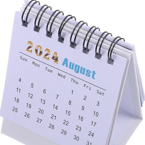 NUOBESTY Mini Desk Calendar 2024-2025 Monthly Desktop Calendar Standing Flip Calendar Academic Year Standing Desk Calendar Daily Planner Calendar for Home Office Desk Black in Saudi Arabia
