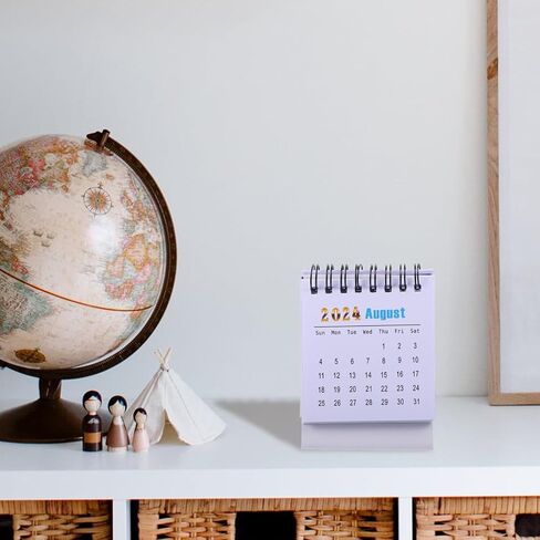 NUOBESTY Mini Desk Calendar 2024-2025 Monthly Desktop Calendar Standing Flip Calendar Academic Year Standing Desk Calendar Daily Planner Calendar for Home Office Desk Black in Saudi Arabia