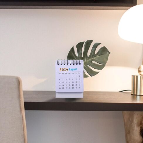 NUOBESTY Mini Desk Calendar 2024-2025 Monthly Desktop Calendar Standing Flip Calendar Academic Year Standing Desk Calendar Daily Planner Calendar for Home Office Desk Black in Saudi Arabia