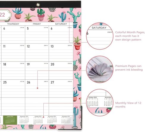 تقويم مكتب 2023 - تقويم 2023 18 تقويم شهري من يوليو 2022 - ديسمبر 2023، 12 بوصة × 17 بوصة، تقويم مكتب 2022-2023، كتل كبيرة مسطرة للتخطيط والتنظيم in Kuwait