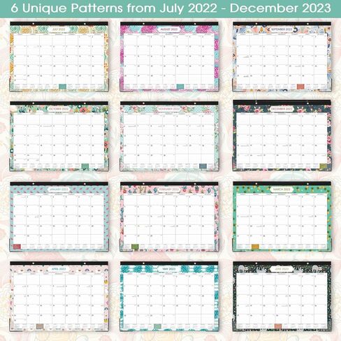 تقويم مكتب 2023 - تقويم 2023 18 تقويم شهري من يوليو 2022 - ديسمبر 2023، 12 بوصة × 17 بوصة، تقويم مكتب 2022-2023، كتل كبيرة مسطرة للتخطيط والتنظيم in Kuwait