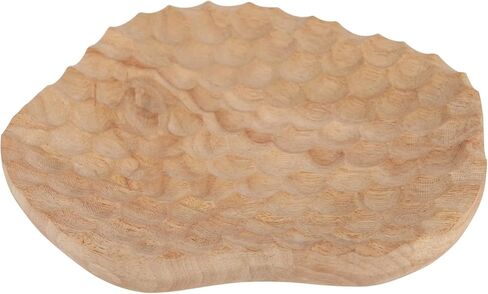 NIKKY HOME Hand Carved Dough Bowls, Natural Rubberwood Irregular Serving Bowl Honeycomb Carving Decorative Wooden Jewelry Tray in Saudi Arabia
