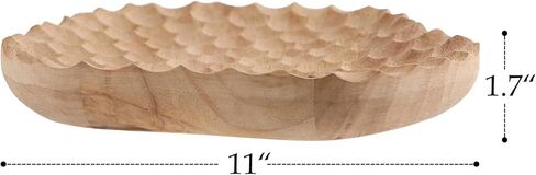 NIKKY HOME Hand Carved Dough Bowls, Natural Rubberwood Irregular Serving Bowl Honeycomb Carving Decorative Wooden Jewelry Tray in Saudi Arabia