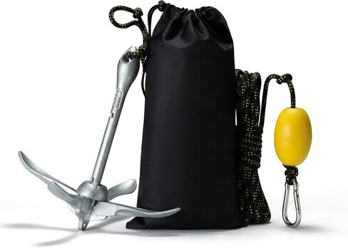Kayak Anchor Kit, Jet Ski Anchor,Canoes Anchor, Paddle Boards Anchor, Sup Anchor, Extra Two Rescue Whistles (Silver) in Saudi Arabia
