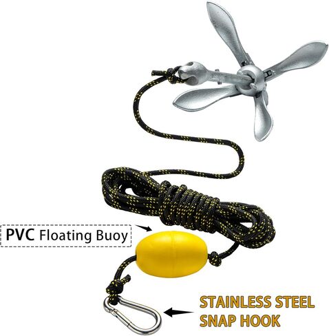 Kayak Anchor Kit, Jet Ski Anchor,Canoes Anchor, Paddle Boards Anchor, Sup Anchor, Extra Two Rescue Whistles (Silver) in Saudi Arabia