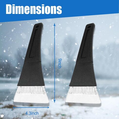 قطعتان من مكشطة ثلج السيارة، مكشطة ثلج الزجاج الأمامي للسيارة، مكشطة ثلج وثلج الزجاج الأمامي للسيارة، كاشطات ثلج السيارة إزالة الثلج الصقيع، أداة إزالة الصقيع للنوافذ البلاستيكية مناسبة لشاحنة السيارة (قطعتان) in Kuwait