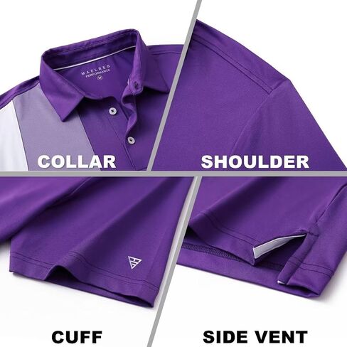 M MAELREG Mens Golf Polo Shirts Short Sleeve Dry Fit Casual Performance Moisture Wicking Color Block Polo Shirts for Men in Saudi Arabia