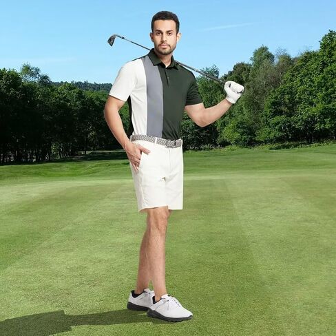 M MAELREG Mens Golf Polo Shirts Short Sleeve Dry Fit Casual Performance Moisture Wicking Color Block Polo Shirts for Men in Saudi Arabia