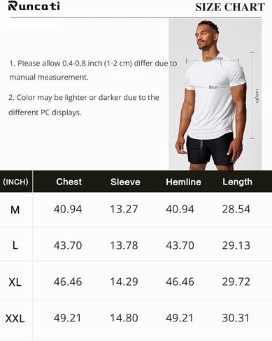 Runcati Mens Workout Short Sleeve T-Shirt Moisture Wicking Running Athletic Stretch Tee Tops in Saudi Arabia