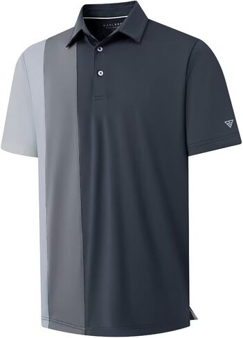 M MAELREG Mens Golf Polo Shirts Short Sleeve Dry Fit Casual Performance Moisture Wicking Color Block Polo Shirts for Men in Kuwait