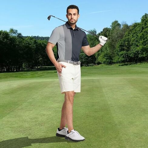 M MAELREG Mens Golf Polo Shirts Short Sleeve Dry Fit Casual Performance Moisture Wicking Color Block Polo Shirts for Men in Kuwait
