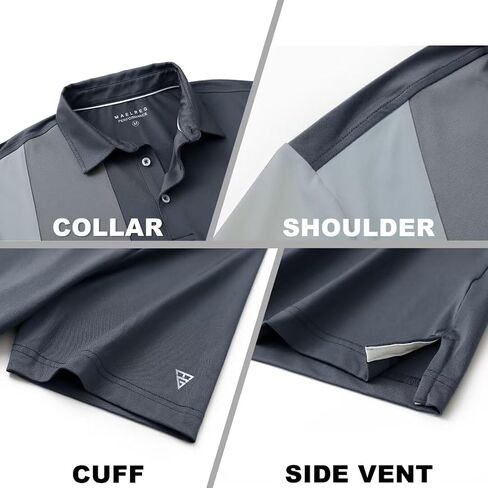M MAELREG Mens Golf Polo Shirts Short Sleeve Dry Fit Casual Performance Moisture Wicking Color Block Polo Shirts for Men in Kuwait