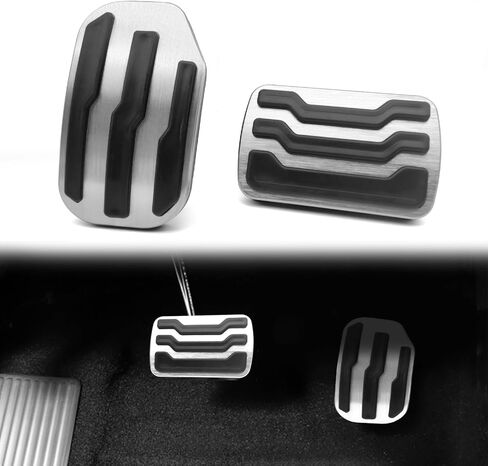 2PCS Aluminum Alloy Brake Gas Pedal Pads, Compatible with Ford F150 2015 2016 2017 2018 2019 2020, Auto No Drilling Accelerator Pedal Covers Onl (Black) in Saudi Arabia