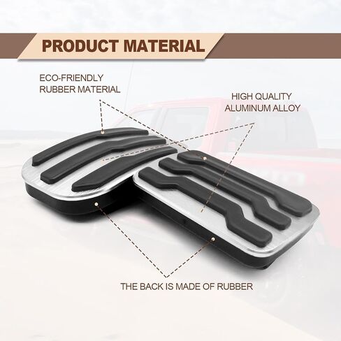 2PCS Aluminum Alloy Brake Gas Pedal Pads, Compatible with Ford F150 2015 2016 2017 2018 2019 2020, Auto No Drilling Accelerator Pedal Covers Onl (Black) in Saudi Arabia