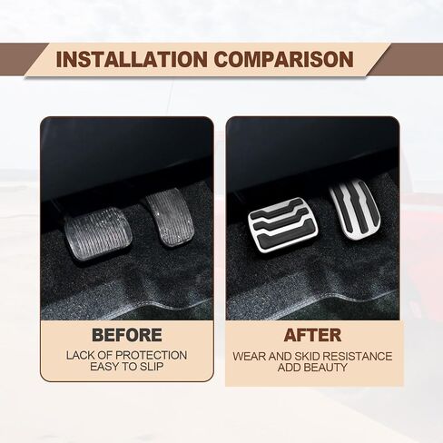 2PCS Aluminum Alloy Brake Gas Pedal Pads, Compatible with Ford F150 2015 2016 2017 2018 2019 2020, Auto No Drilling Accelerator Pedal Covers Onl (Black) in Saudi Arabia