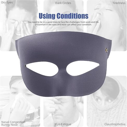 قناع الوجه المسخن للجيوب الأنفية، 3 إعدادات لدرجة الحرارة و4 إعدادات مؤقتة، قناع العين البصري المجوف - وسادة تدفئة كبيرة جدًا للوجه - تخفيف تعب العين، والصداع النصفي، واحتقان الأنف، وعدم راحة الجيوب الأنفية in Kuwait