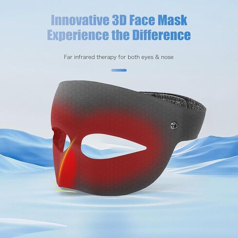 قناع الوجه المسخن للجيوب الأنفية، 3 إعدادات لدرجة الحرارة و4 إعدادات مؤقتة، قناع العين البصري المجوف - وسادة تدفئة كبيرة جدًا للوجه - تخفيف تعب العين، والصداع النصفي، واحتقان الأنف، وعدم راحة الجيوب الأنفية in Kuwait