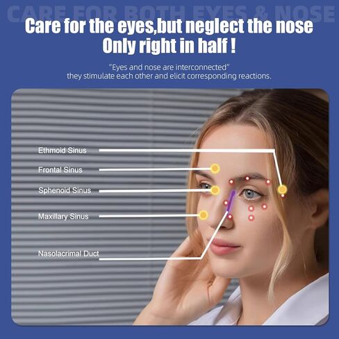 قناع الوجه المسخن للجيوب الأنفية، 3 إعدادات لدرجة الحرارة و4 إعدادات مؤقتة، قناع العين البصري المجوف - وسادة تدفئة كبيرة جدًا للوجه - تخفيف تعب العين، والصداع النصفي، واحتقان الأنف، وعدم راحة الجيوب الأنفية in Kuwait