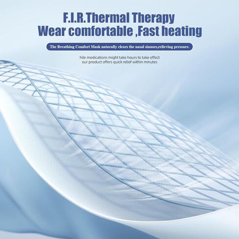 قناع الوجه المسخن للجيوب الأنفية، 3 إعدادات لدرجة الحرارة و4 إعدادات مؤقتة، قناع العين البصري المجوف - وسادة تدفئة كبيرة جدًا للوجه - تخفيف تعب العين، والصداع النصفي، واحتقان الأنف، وعدم راحة الجيوب الأنفية in Kuwait