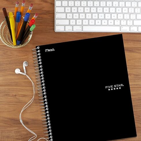 Five Star Spiral Notebooks, 1 Subject, Wide Ruled Paper, 100 Sheets, 10-1/2" x 8", NEW Assorted Colors, 6 Pack in Saudi Arabia