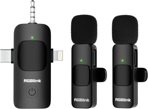 RGBlink 3 in 1 Wireless Microphone, Mini Microphone Wireless in Saudi Arabia