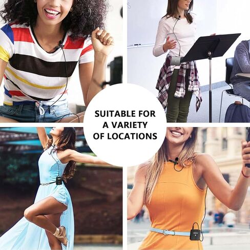 2 Pack Lapel Microphone Fit for Rode Wireless GO 2 / II & DJI Mic, Sennheiser Wireless System Bodypack Transmitter, Bodypack Transmitters Condenser Mic for Lecture broadcasts and Live Performances in Kuwait