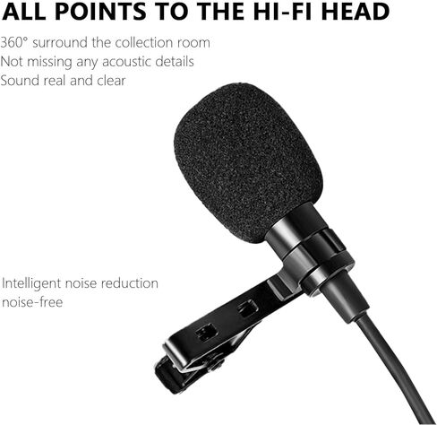 2 Pack Lapel Microphone Fit for Rode Wireless GO 2 / II & DJI Mic, Sennheiser Wireless System Bodypack Transmitter, Bodypack Transmitters Condenser Mic for Lecture broadcasts and Live Performances in Kuwait