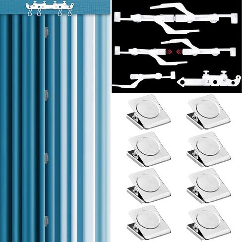 Curtains Prevent Light Leakage Track Anti Light Leakage Cross Magnetic Closure Automatic Pulley Crossover with 8 Pcs Curtain Magnet Closure Magnet Clips for Traverse Curtain Track Rods in Saudi Arabia