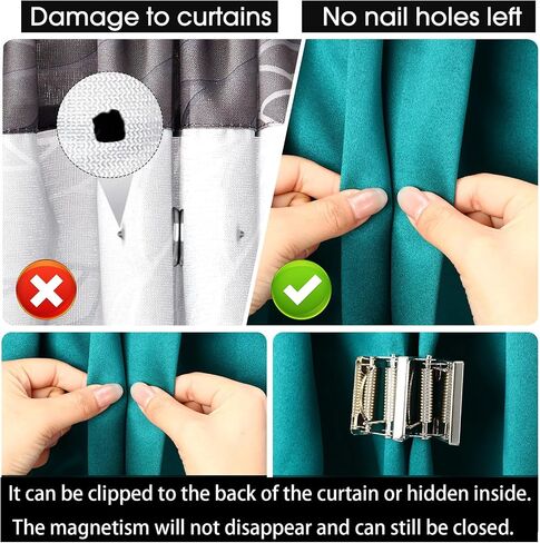 Curtains Prevent Light Leakage Track Anti Light Leakage Cross Magnetic Closure Automatic Pulley Crossover with 8 Pcs Curtain Magnet Closure Magnet Clips for Traverse Curtain Track Rods in Saudi Arabia