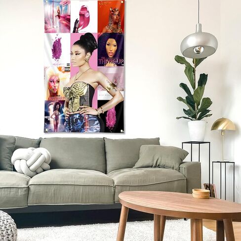 Minaj الموسيقى نسيج نيكي المفروشات مع الحلقات النحاسية لديكور غرفة النوم الكلية، 3x5 قدم الجدار شنقا ألبوم الموسيقى المفروشات لغرفة النوم ديكورات غرفة المعيشة المنزل in Kuwait