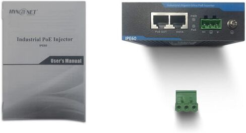 جيجابت الصناعية PoE حاقن 60 واط IEEE802.3at /af متوافق 45 فولت-56 فولت تيار مستمر مدخلات PoE محول الطاقة مع تركيب السكك الحديدية Din in Saudi Arabia